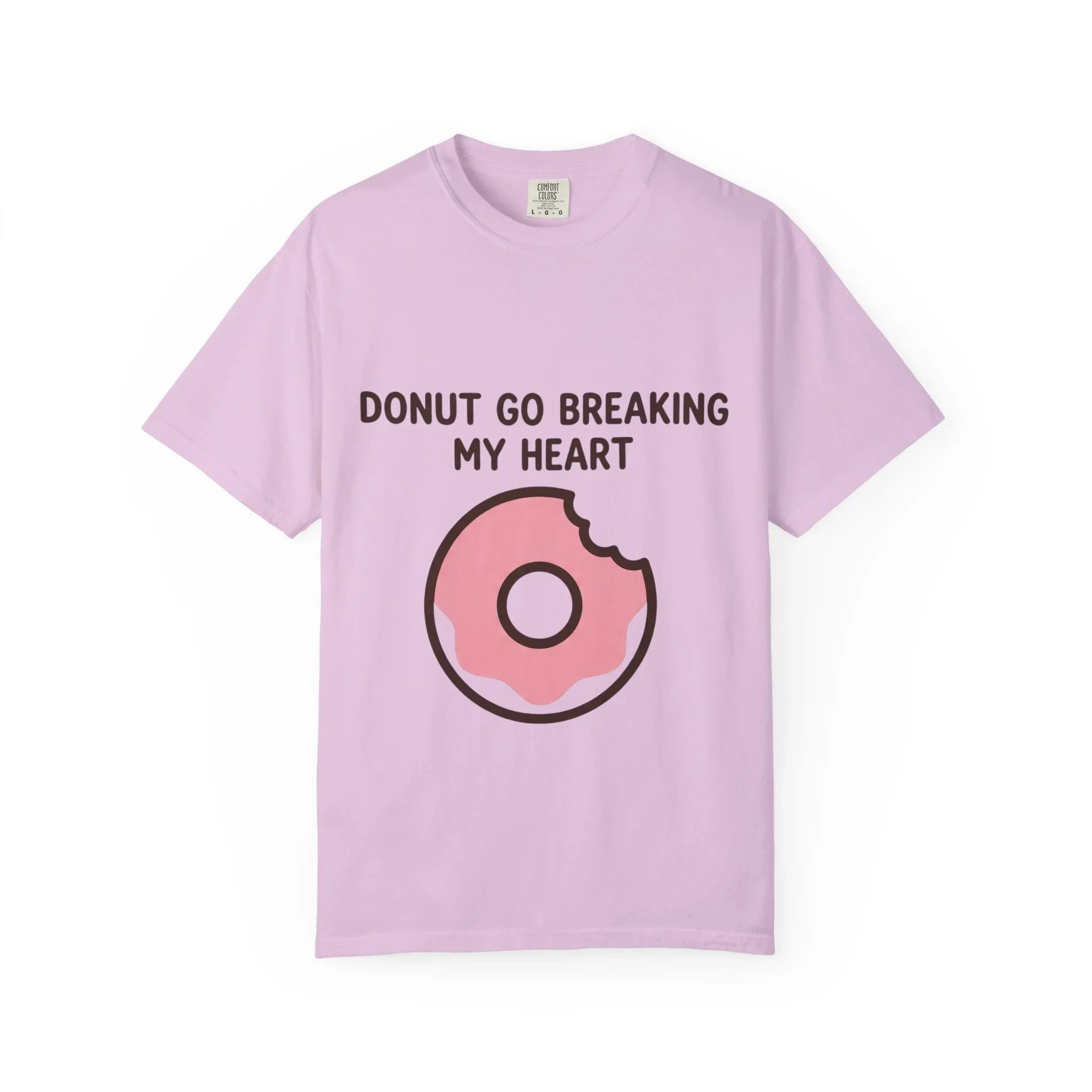 Donut Go Breaking My Heart Shirt, Cute Pink Donut Tee, Funny Food Pun T-Shirt, Dessert Lover Gift, Bakery Brunch Valentine Orchid