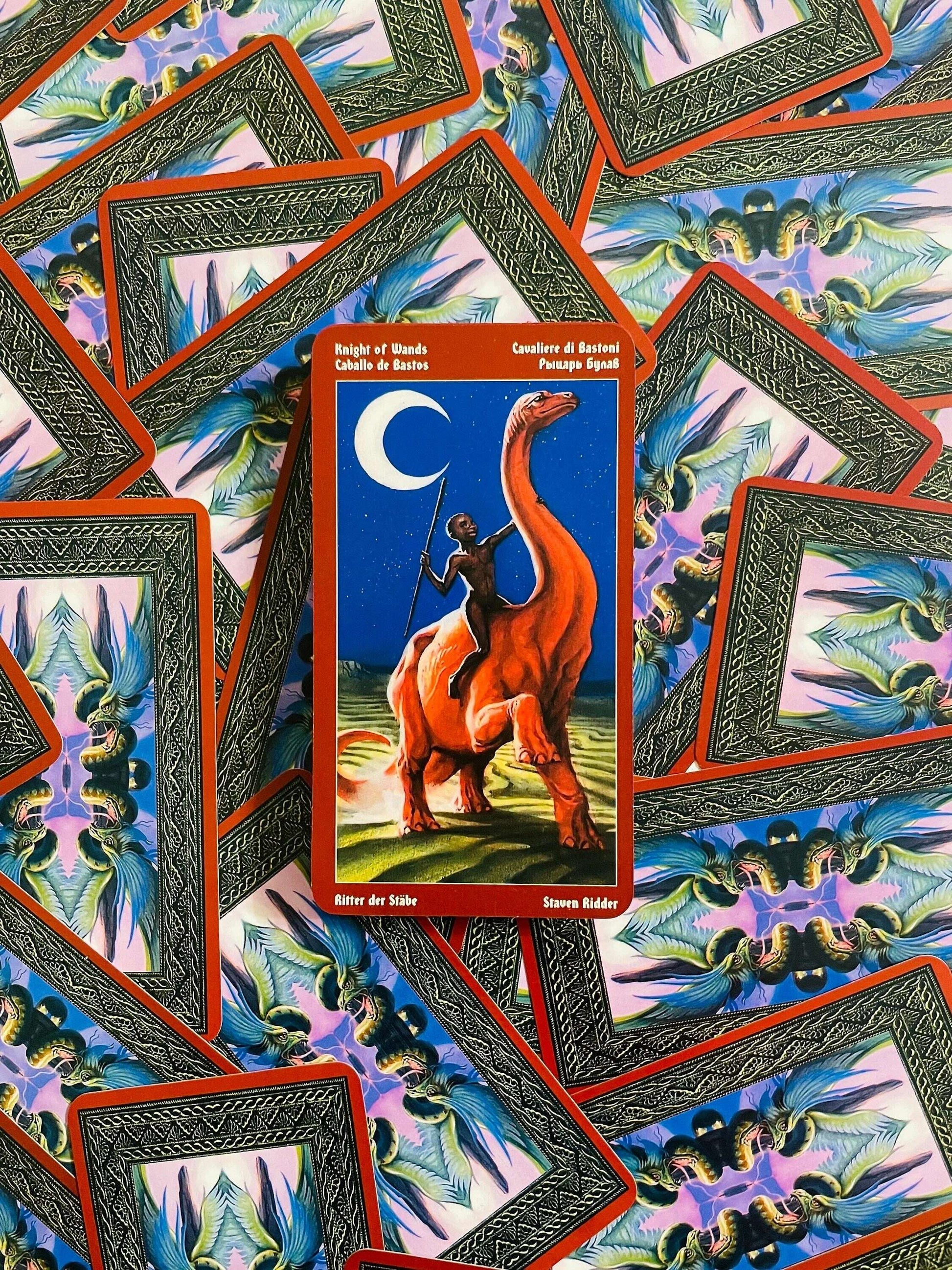 Dragons Tarot Deck – 78 Vintage-Style Cards Showcasing Mythical Dragons in Classic Tarot Archetypes, Compact 10.3 x 6 cm