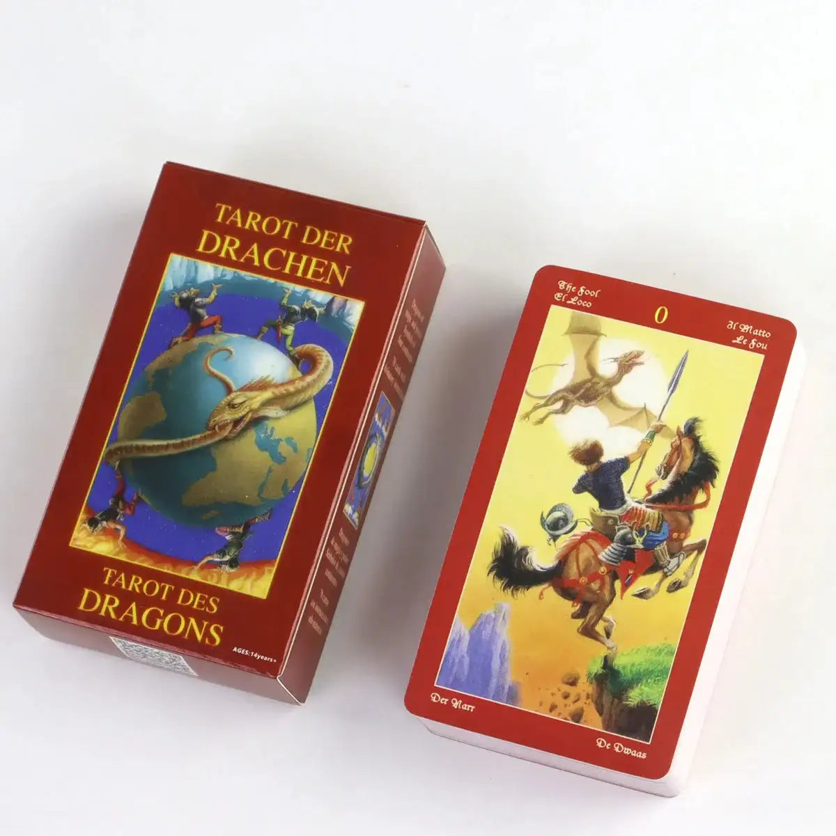 Dragons Tarot Deck – 78 Vintage-Style Cards Showcasing Mythical Dragons in Classic Tarot Archetypes, Compact 10.3 x 6 cm Default Title