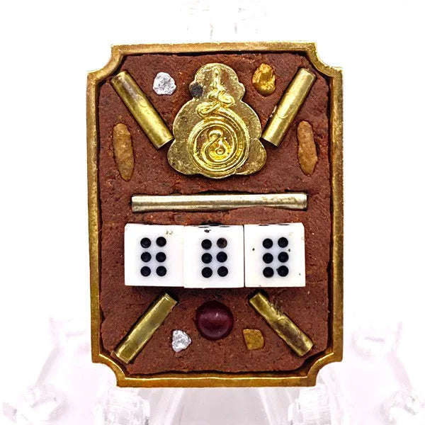 🔖 Dual Guardians of Fortune – 4K Gold Tua-Pae & Yi-Pae “Two Lands” Spirit Judge Token by Pa Than Phong for Protection & Luck