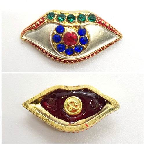 Duang Ta Maha Thep Amulet Gold-Plated Lucky Charm ร้านค้าของฉัน Pink enamel gold shoulder 2K Gold plated shoulder with green enamel 2K-Gold plated shoulder with green enamel-Pink enamel gold shoulder-Satin finish red enamel edge-Gold plated shoulder red enamel edge-Gold satin with red enamel edge-