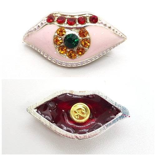 Duang Ta Maha Thep Amulet Gold-Plated Lucky Charm ร้านค้าของฉัน Pink enamel gold shoulder 2K Gold plated shoulder with green enamel 2K-Gold plated shoulder with green enamel-Pink enamel gold shoulder-Satin finish red enamel edge-Gold plated shoulder red enamel edge-Gold satin with red enamel edge-