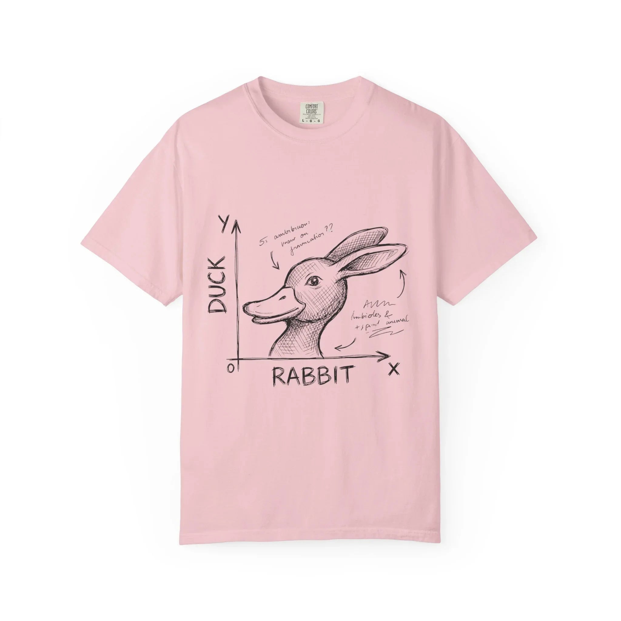 Duck Rabbit Optical Illusion Shirt, Perception Psychology Tee, Philosophy Sketch T-Shirt, Wittgenstein Rabbit Duck, Nerdy Science Gift Blossom