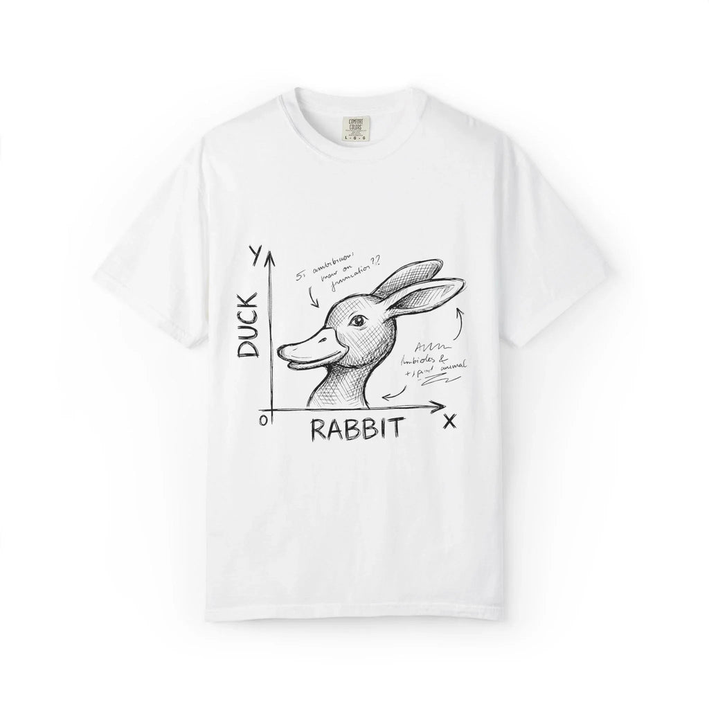 Duck Rabbit Optical Illusion Shirt, Perception Psychology Tee, Philosophy Sketch T-Shirt, Wittgenstein Rabbit Duck, Nerdy Science Gift