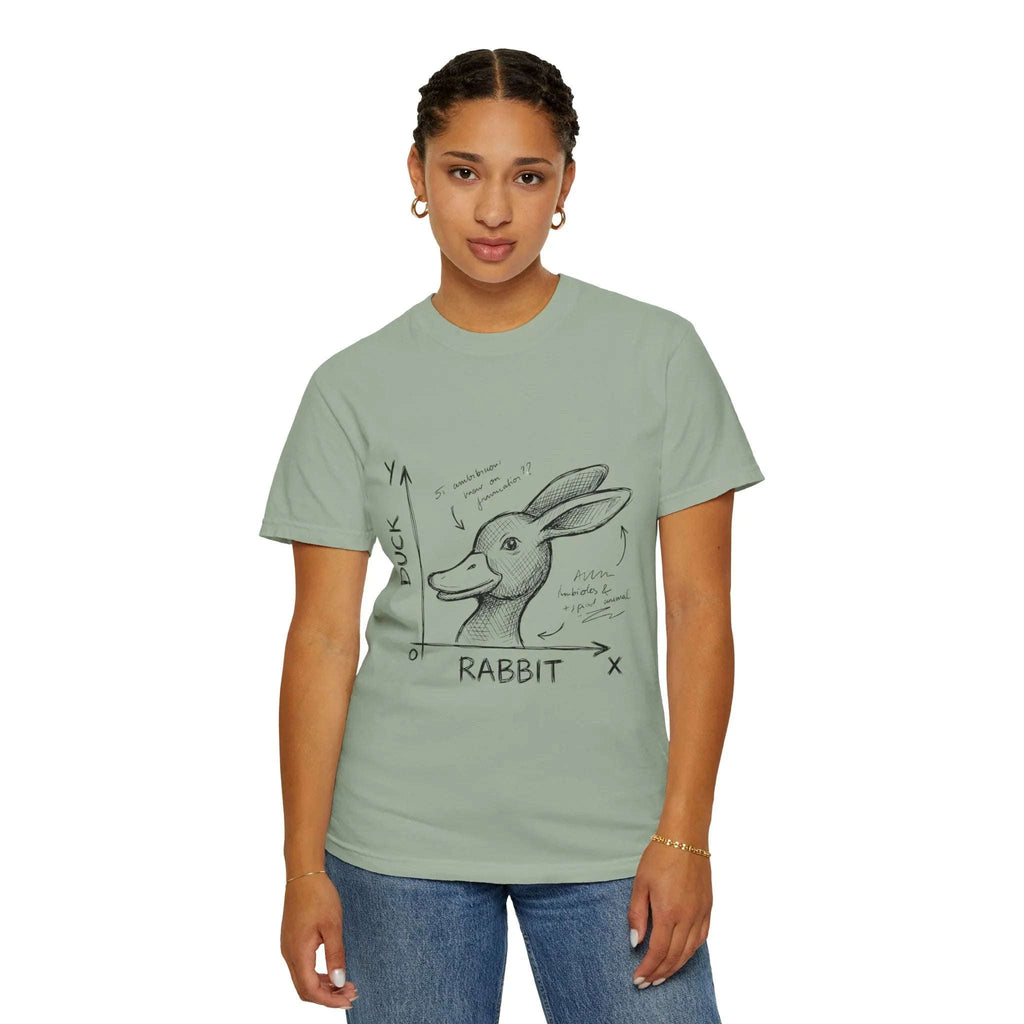 Duck Rabbit Optical Illusion Shirt, Perception Psychology Tee, Philosophy Sketch T-Shirt, Wittgenstein Rabbit Duck, Nerdy Science Gift