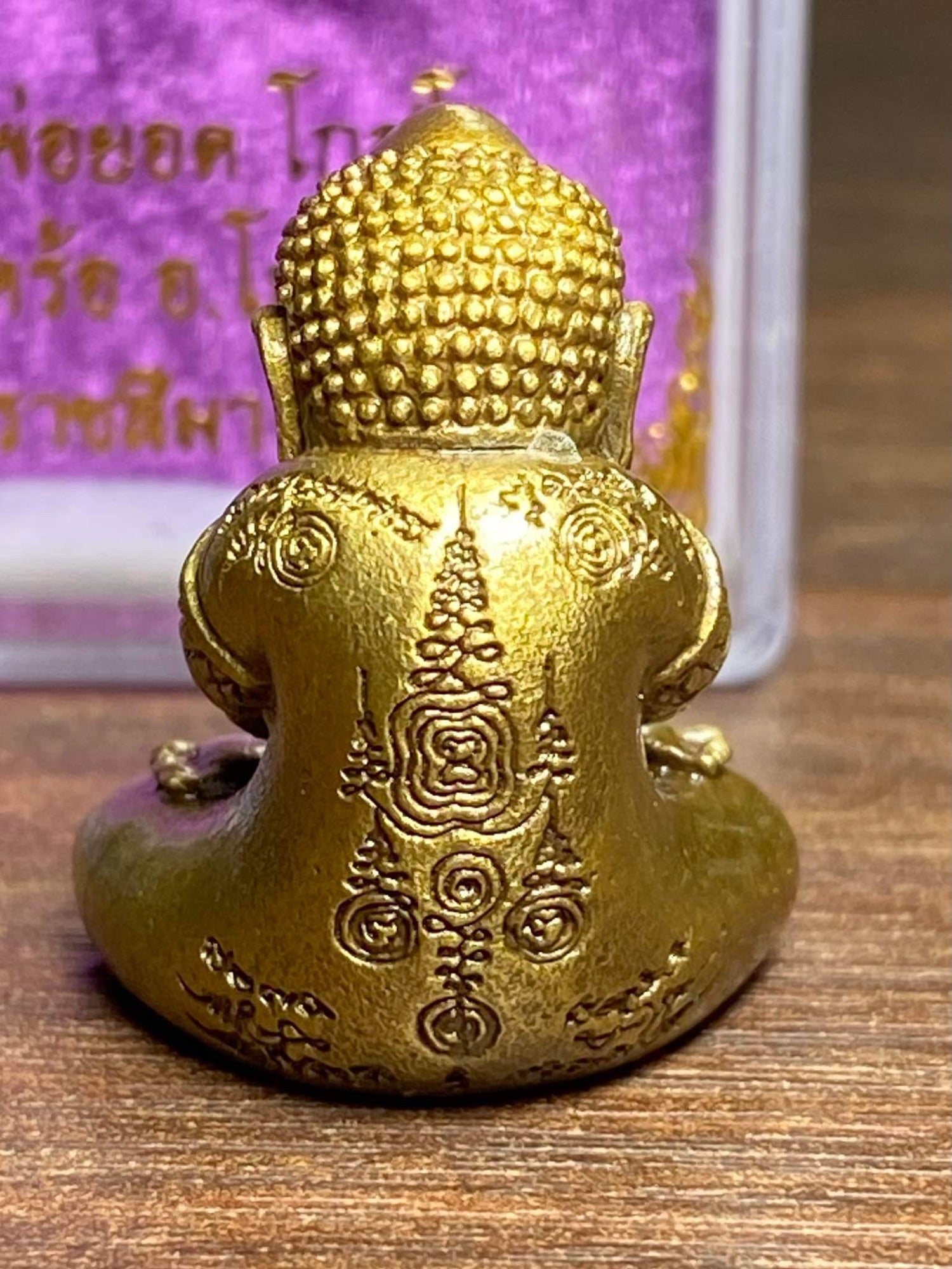 ✨ Satin Golden Bell Wealth Phra Pidta – “Miracle Fortune & Prosperity” Thai Buddha Amulet by Luang Pho Yod (Wat Takroh, Nakhon Ratchasima 2022)