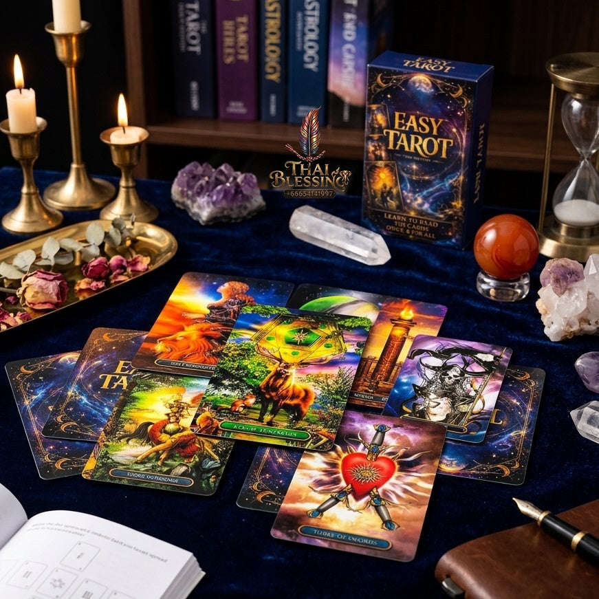 ✨ Easy Tarot Cards 78 Tarot Deck: English Version Divination Fortune Telling Edition Board Game & Family Entertainment Party Game Thai Blessing Co By RURUECHA