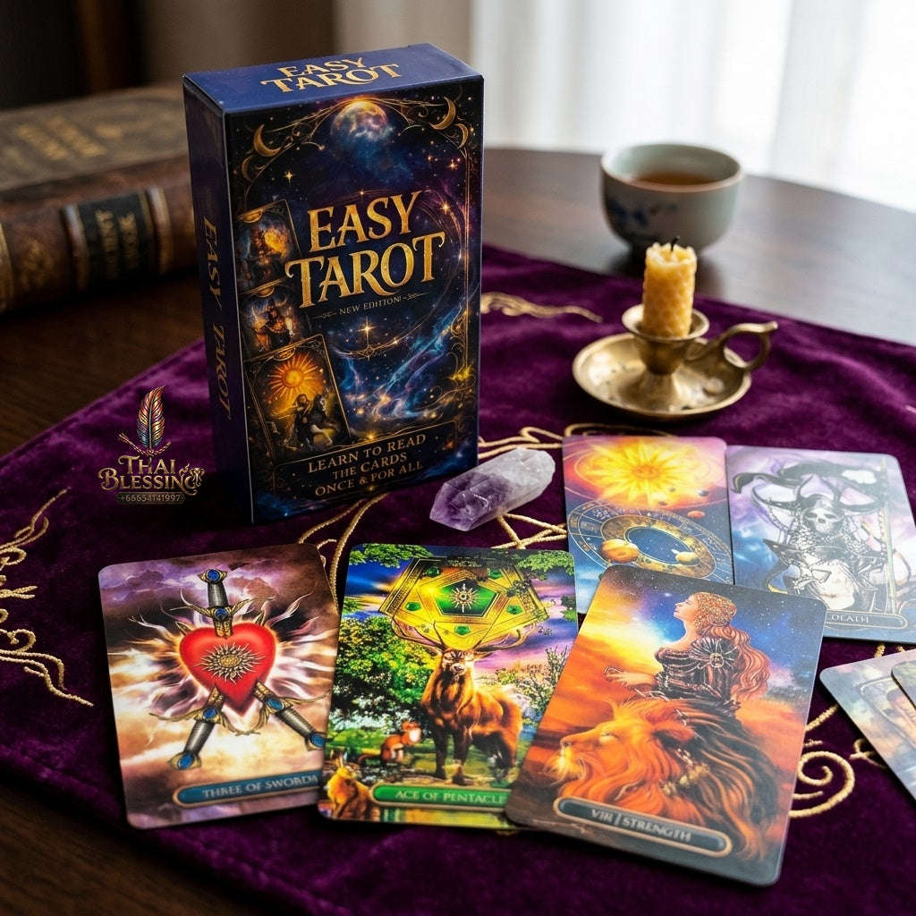 ✨ Easy Tarot Cards 78 Tarot Deck: English Version Divination Fortune Telling Edition Board Game & Family Entertainment Party Game Thai Blessing Co By RURUECHA