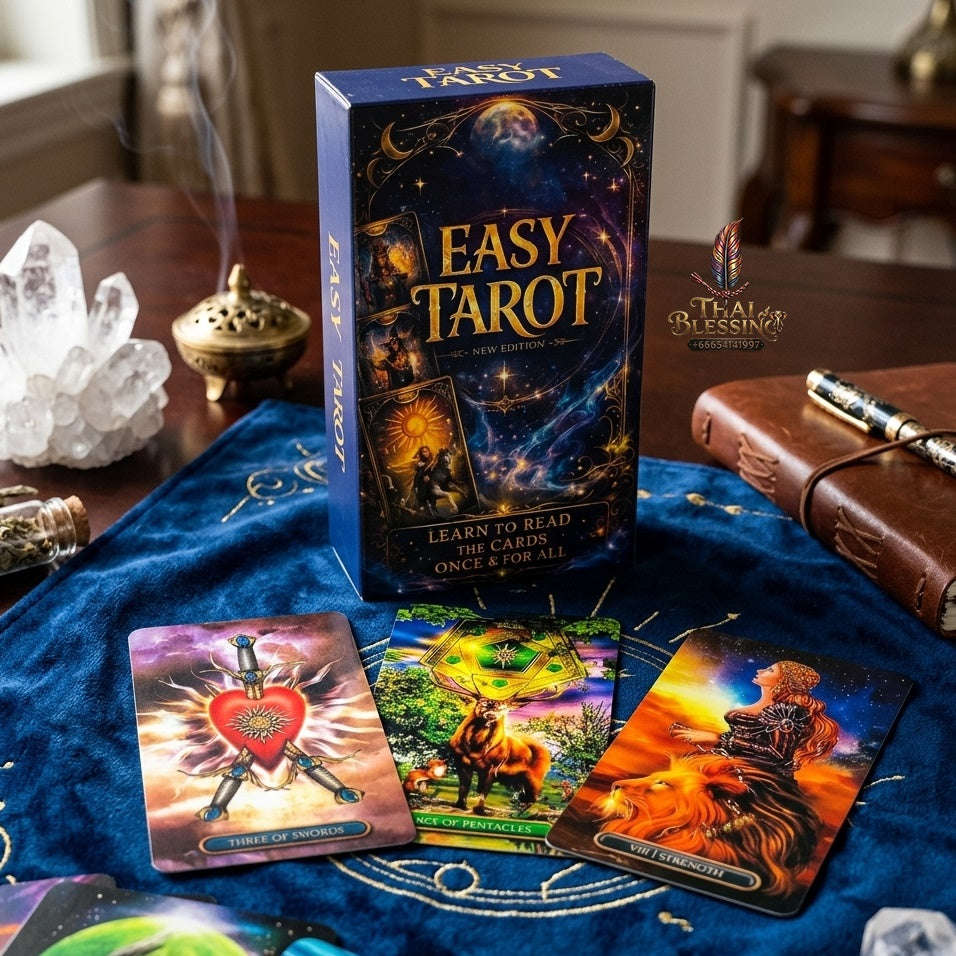 ✨ Easy Tarot Cards 78 Tarot Deck: English Version Divination Fortune Telling Edition Board Game & Family Entertainment Party Game Thai Blessing Co By RURUECHA