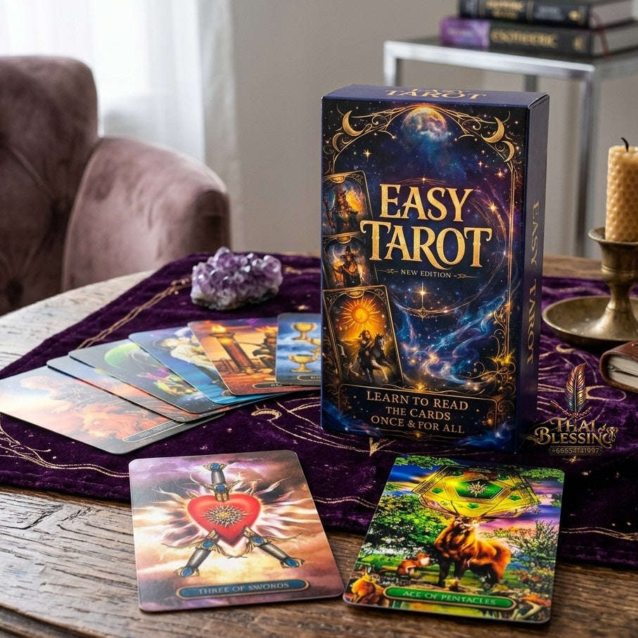 ✨ Easy Tarot Cards 78 Tarot Deck: English Version Divination Fortune Telling Edition Board Game & Family Entertainment Party Game Thai Blessing Co By RURUECHA