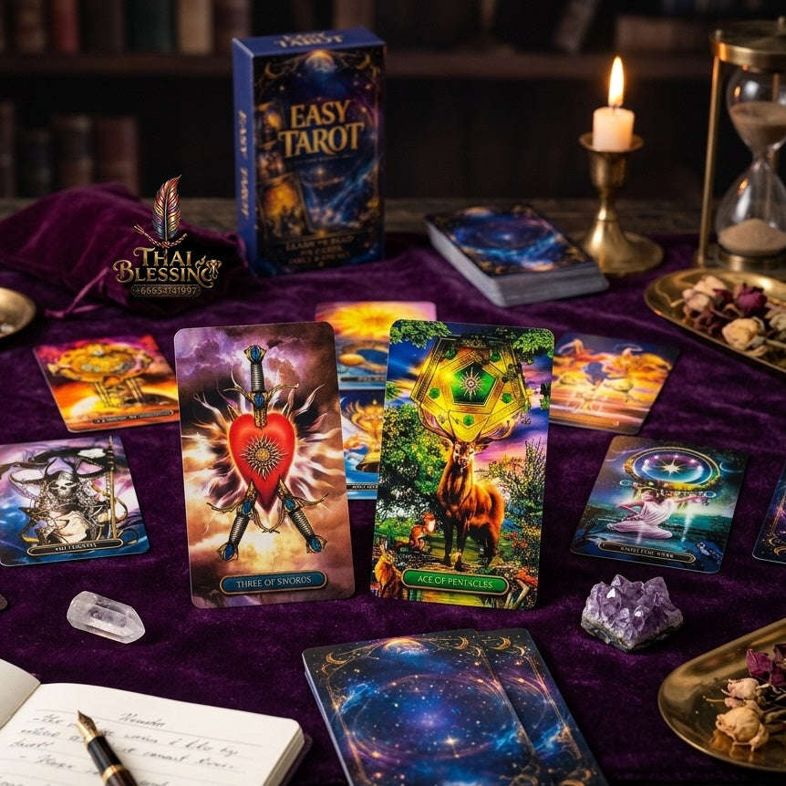 ✨ Easy Tarot Cards 78 Tarot Deck: English Version Divination Fortune Telling Edition Board Game & Family Entertainment Party Game Thai Blessing Co By RURUECHA