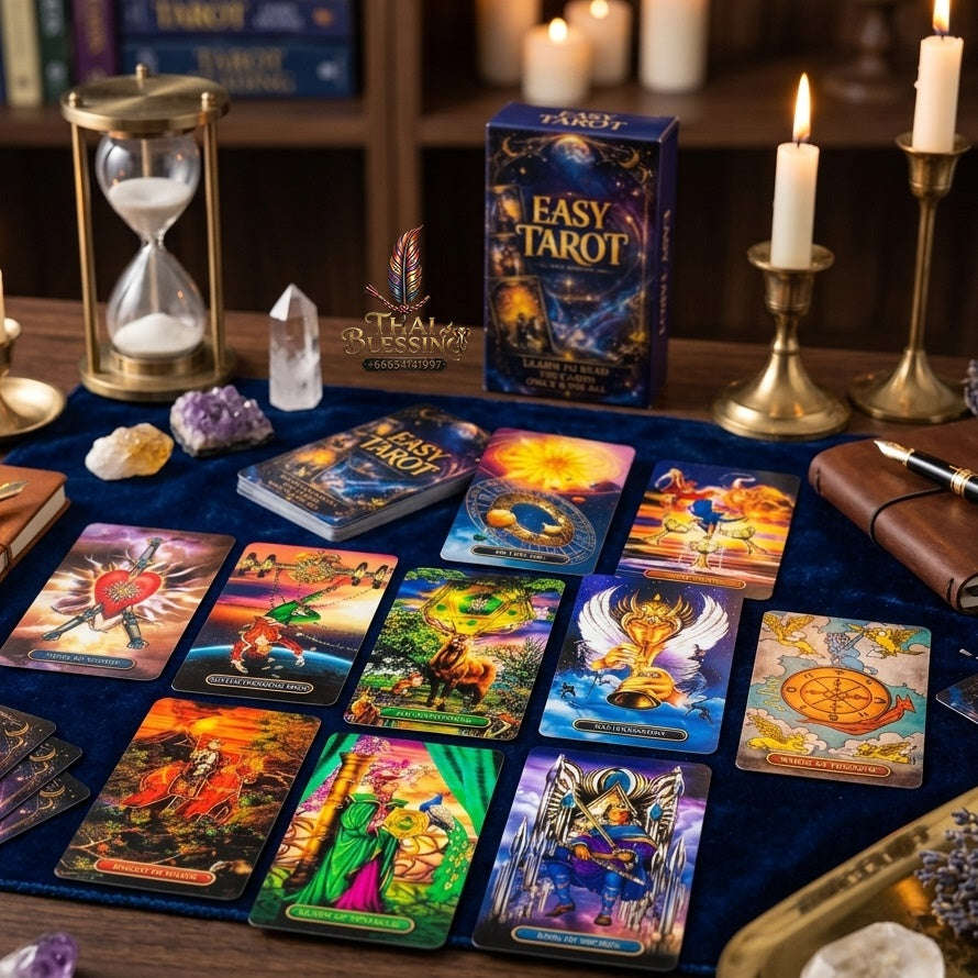 ✨ Easy Tarot Cards 78 Tarot Deck: English Version Divination Fortune Telling Edition Board Game & Family Entertainment Party Game Thai Blessing Co By RURUECHA