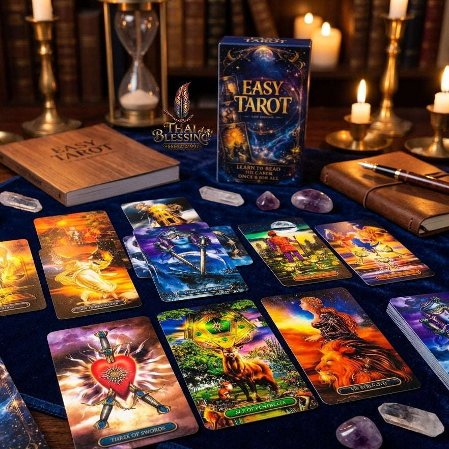 ✨ Easy Tarot Cards 78 Tarot Deck: English Version Divination Fortune Telling Edition Board Game & Family Entertainment Party Game Thai Blessing Co By RURUECHA