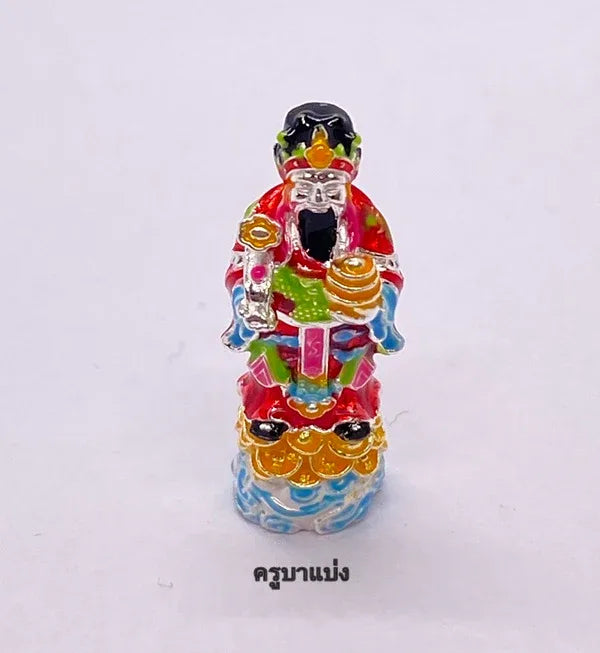 🧧 The "Open Luck" God of Wealth: Chai Sing Ear (Cai Shen Ye) by Kruba Baeng (Mini Size) Silver plated with enamel