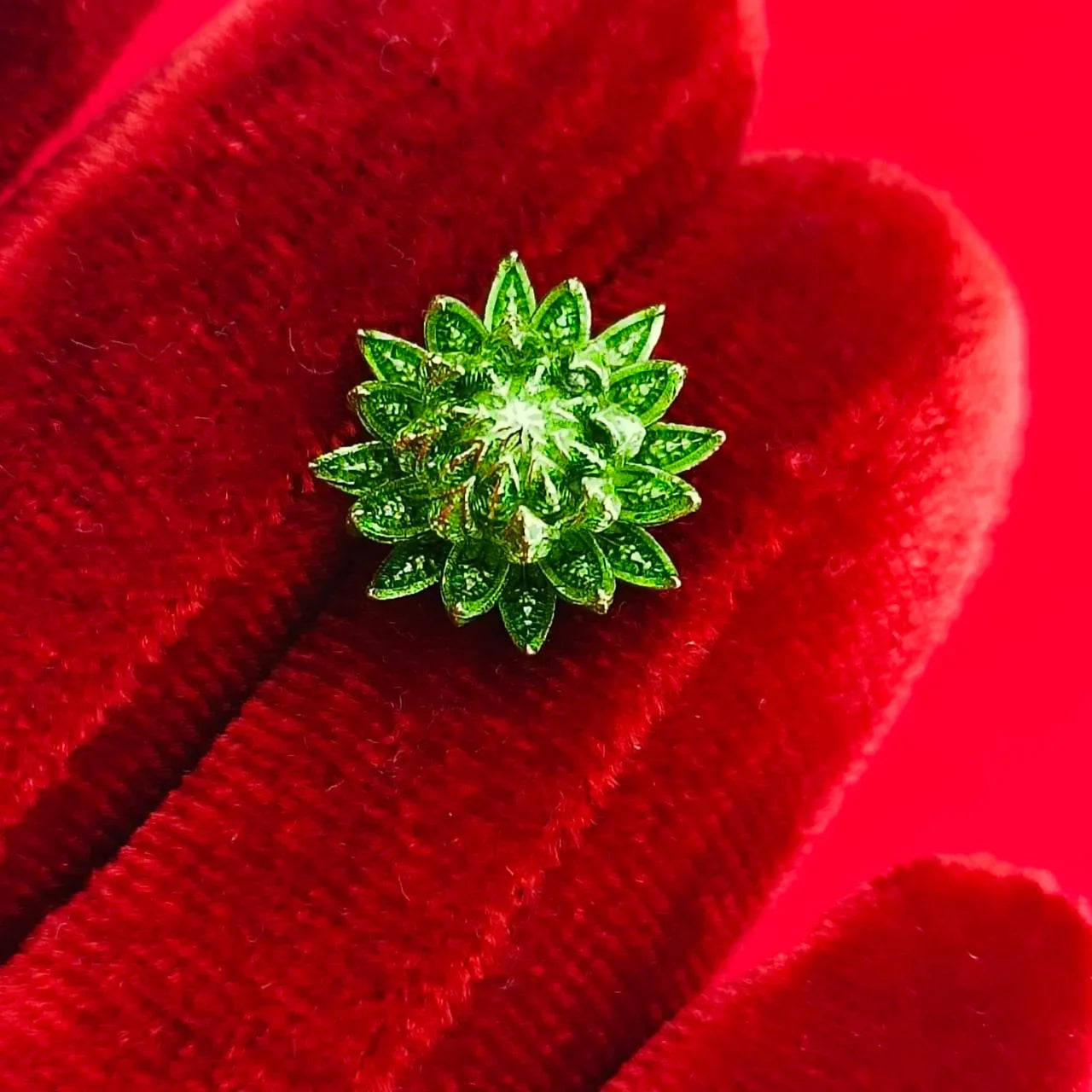 Sacred Pikul Flower Amulet in Green Bronze for Prosperity and Blessings