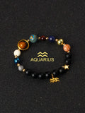 ✨ Eight Planets & 12 Constellation Bracelets – Natural Stone Universe Galaxy Solar System Jewelry – Featuring Libra, Virgo & Leo Designs 10Aquarius