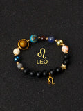 ✨ Eight Planets & 12 Constellation Bracelets – Natural Stone Universe Galaxy Solar System Jewelry – Featuring Libra, Virgo & Leo Designs 7Leo