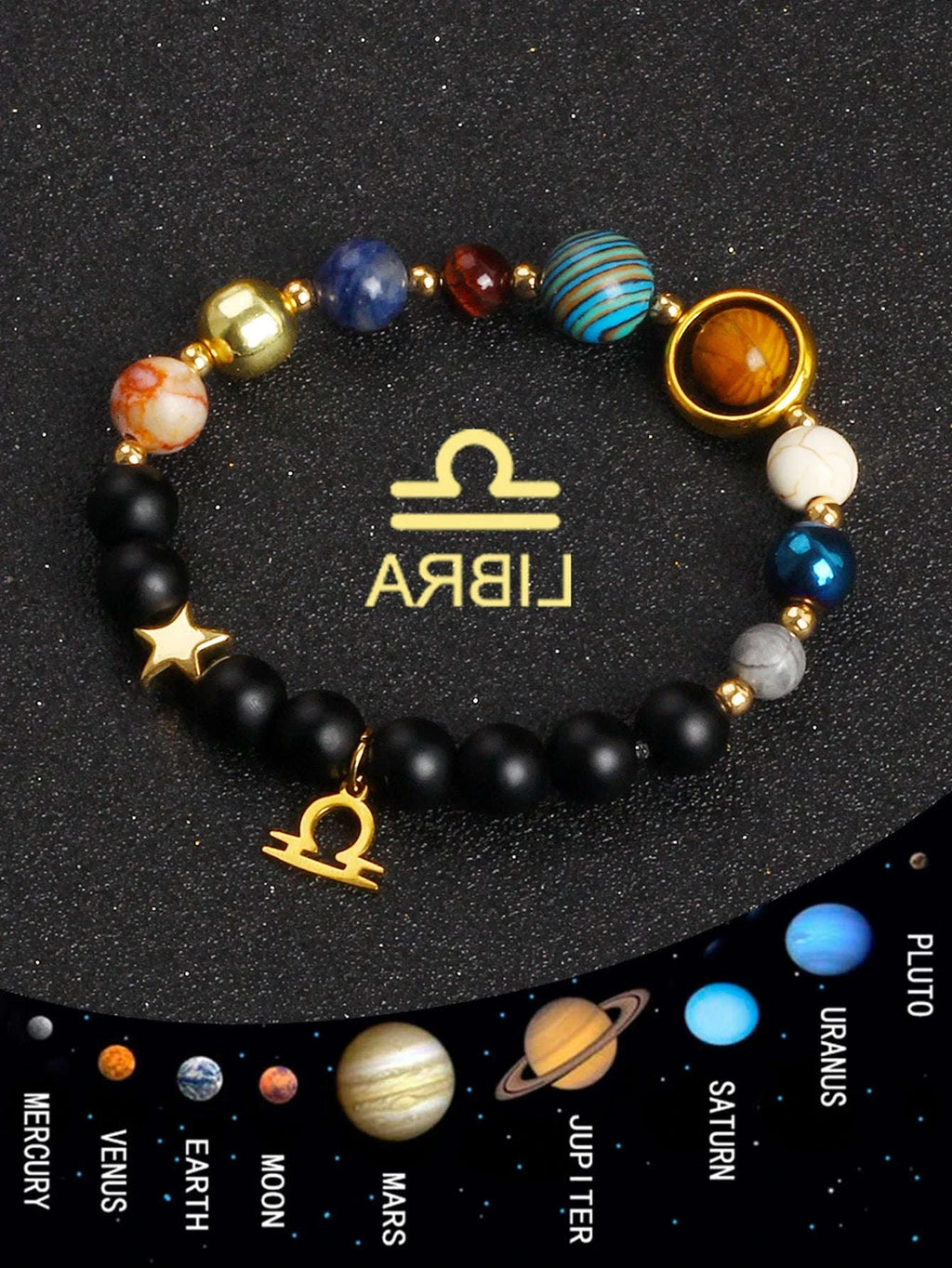 ✨ Eight Planets & 12 Constellation Bracelets – Natural Stone Universe Galaxy Solar System Jewelry – Featuring Libra, Virgo & Leo Designs