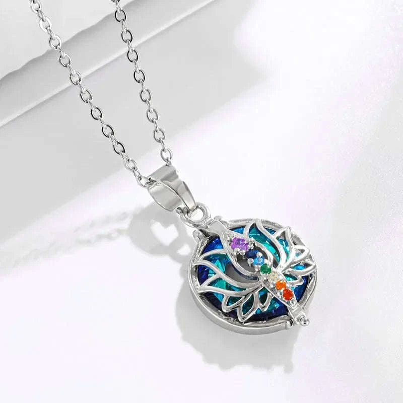🌸 Elegant 7 Chakra Lotus Necklace: Healing Stone Pendant for Women – Energy Balance Yoga Jewelry & Meaningful Anniversary Gift