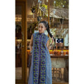 Elegant Cotton Cape for Women – Long Sleeveless Wrap with Red Mongtajik Pattern | Hand Wash Only อก32-36