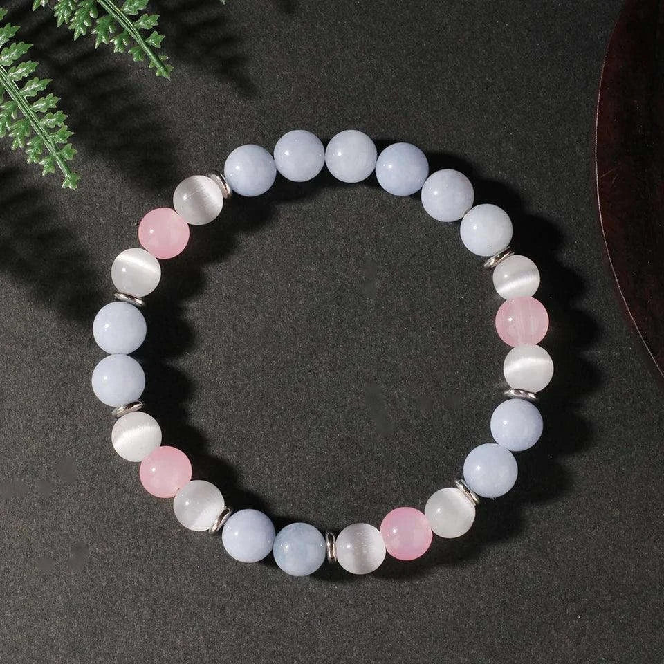 ✨ Elegant Natural Stone Tiger’s Eye Round Bead Bracelet – Four Seasons Striped Colorful Brazalete for Women & Men