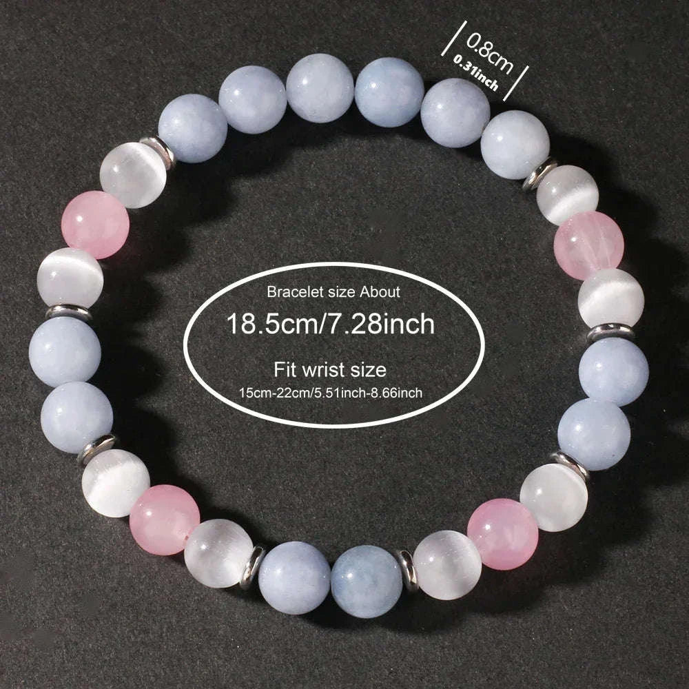 ✨ Elegant Natural Stone Tiger’s Eye Round Bead Bracelet – Four Seasons Striped Colorful Brazalete for Women & Men