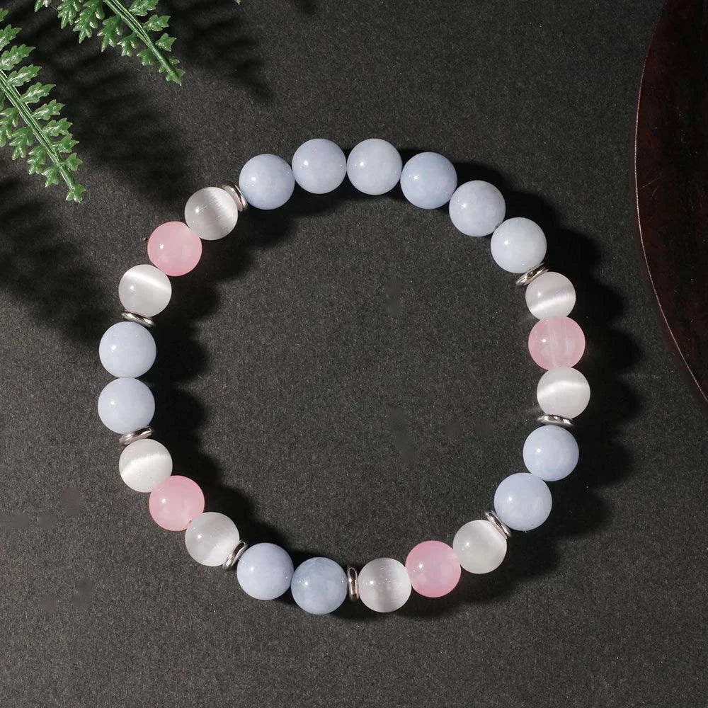 ✨ Elegant Natural Stone Tiger’s Eye Round Bead Bracelet – Four Seasons Striped Colorful Brazalete for Women & Men