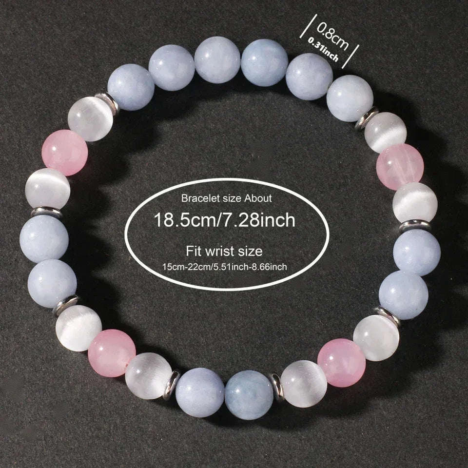 ✨ Elegant Natural Stone Tiger’s Eye Round Bead Bracelet – Four Seasons Striped Colorful Brazalete for Women & Men