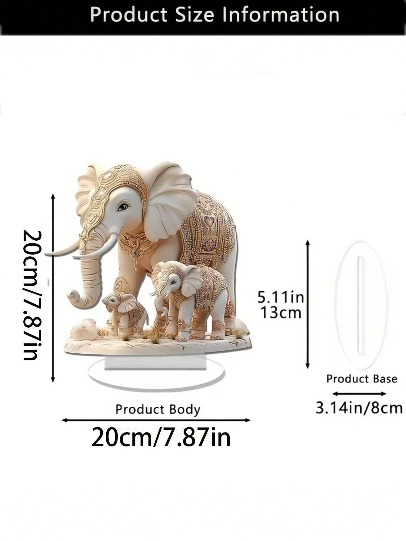 Bohemian Elephant Statue - Gold & White Thai White Elephant Decor for Harmony, Luck & Gifting