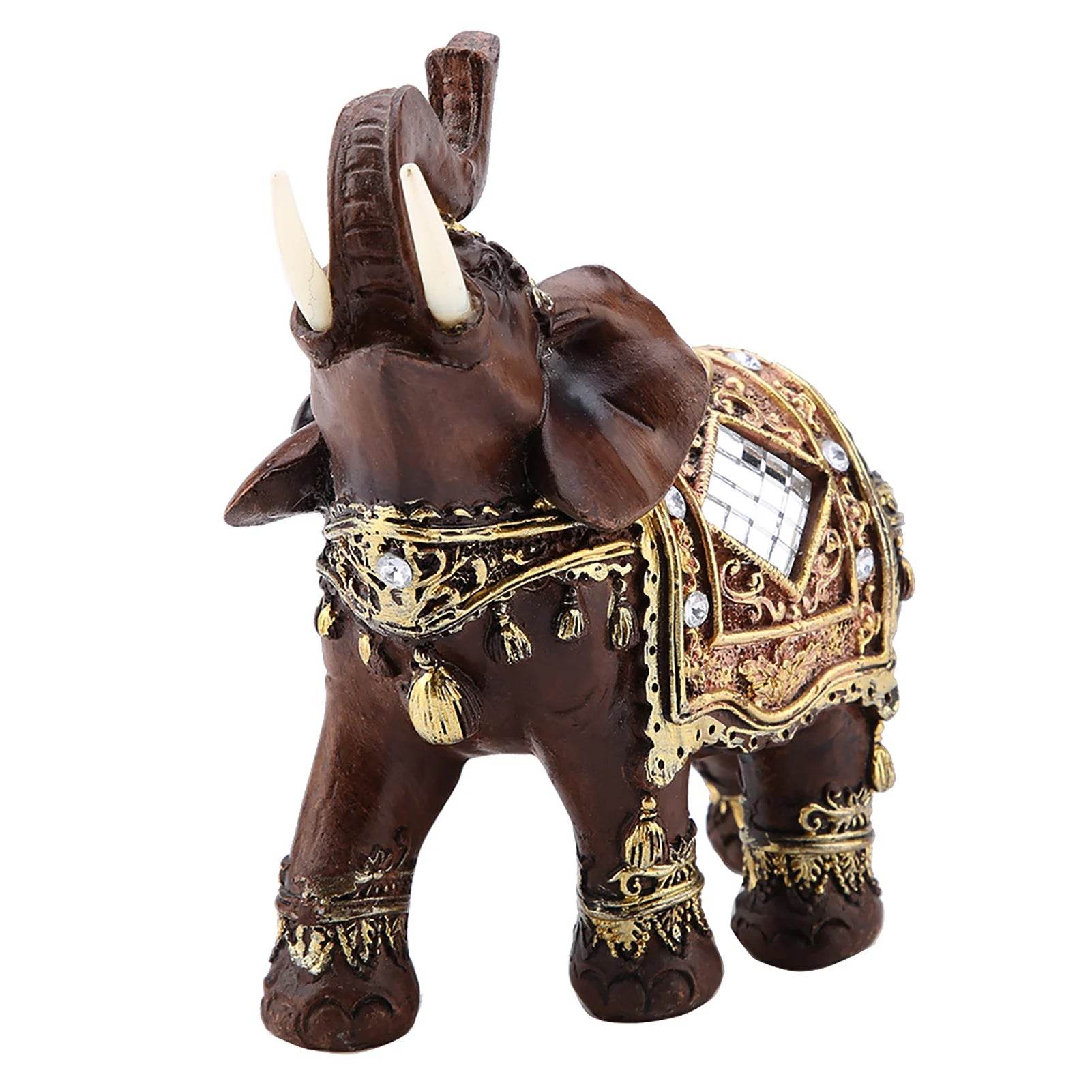 Lucky Feng Shui Thai Elephant Prosperity Statue – Wood Grain Wealth & Prosperity Figurine for Home & Office GY04760-01