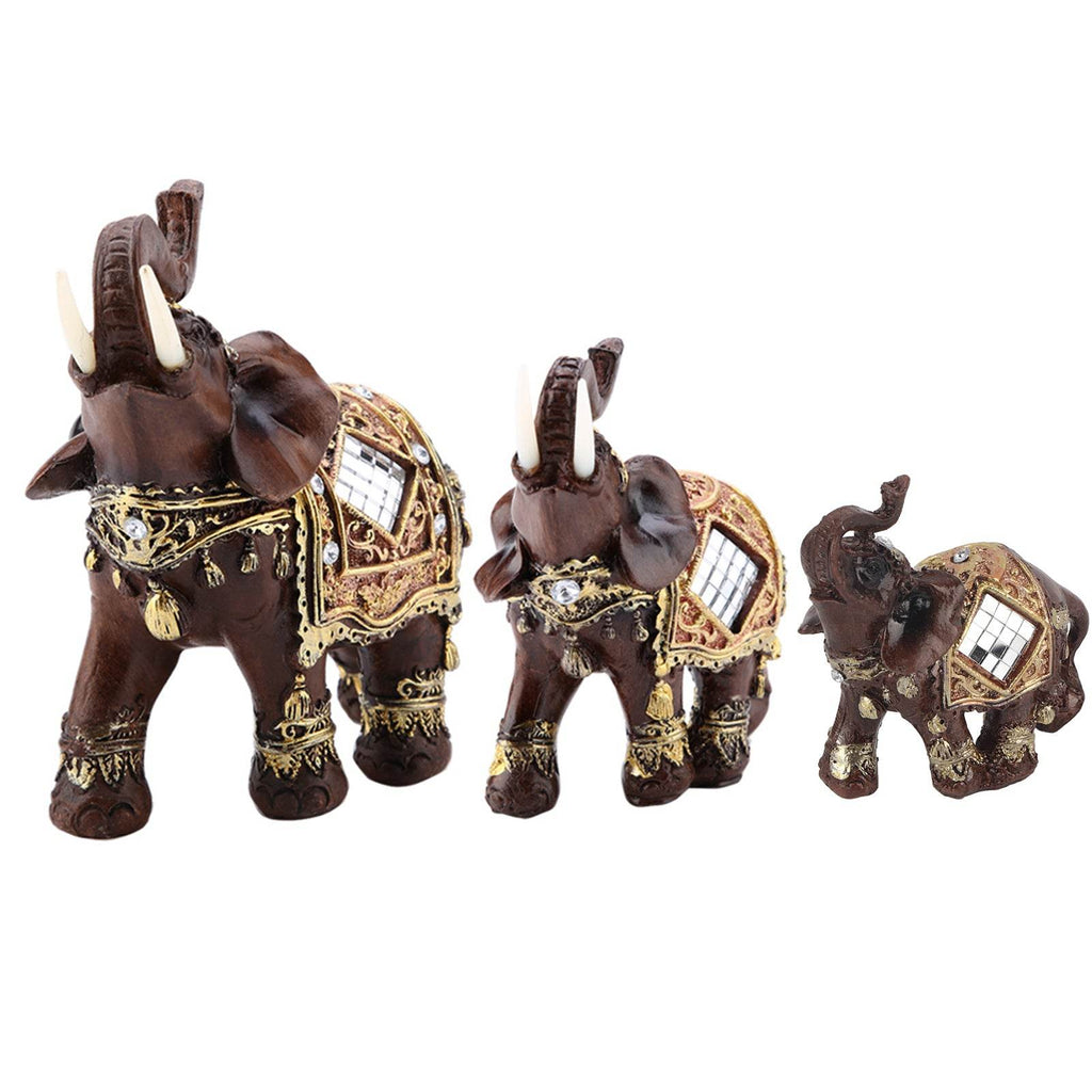 Lucky Feng Shui Thai Elephant Prosperity Statue – Wood Grain Wealth & Prosperity Figurine for Home & Office