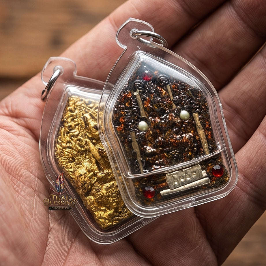 Elite Erotic Aura & Sovereign Social Dominance Sacred Khun Phaen Phet Phayathorn Phrai Phayom Master-Edition Seduction Oil-Immersed Sacred Herb Powder Luang Pu In Wat Nong Mek Surin 2014 Thai Amulet Collectible Thai Blessing Co By RURUECHA