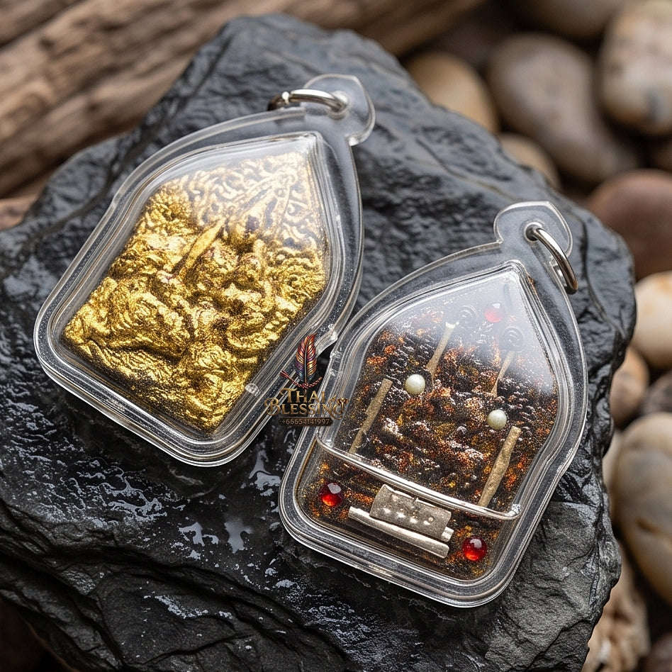 Elite Erotic Aura & Sovereign Social Dominance Sacred Khun Phaen Phet Phayathorn Phrai Phayom Master-Edition Seduction Oil-Immersed Sacred Herb Powder Luang Pu In Wat Nong Mek Surin 2014 Thai Amulet Collectible Thai Blessing Co By RURUECHA