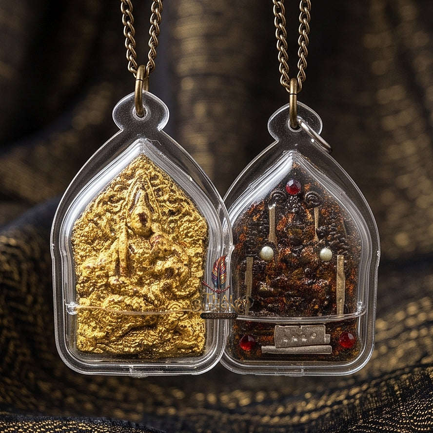 Elite Erotic Aura & Sovereign Social Dominance Sacred Khun Phaen Phet Phayathorn Phrai Phayom Master-Edition Seduction Oil-Immersed Sacred Herb Powder Luang Pu In Wat Nong Mek Surin 2014 Thai Amulet Collectible Thai Blessing Co By RURUECHA