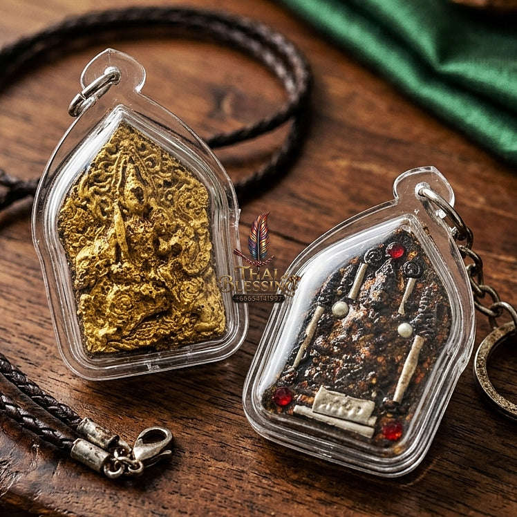 Elite Erotic Aura & Sovereign Social Dominance Sacred Khun Phaen Phet Phayathorn Phrai Phayom Master-Edition Seduction Oil-Immersed Sacred Herb Powder Luang Pu In Wat Nong Mek Surin 2014 Thai Amulet Collectible Thai Blessing Co By RURUECHA