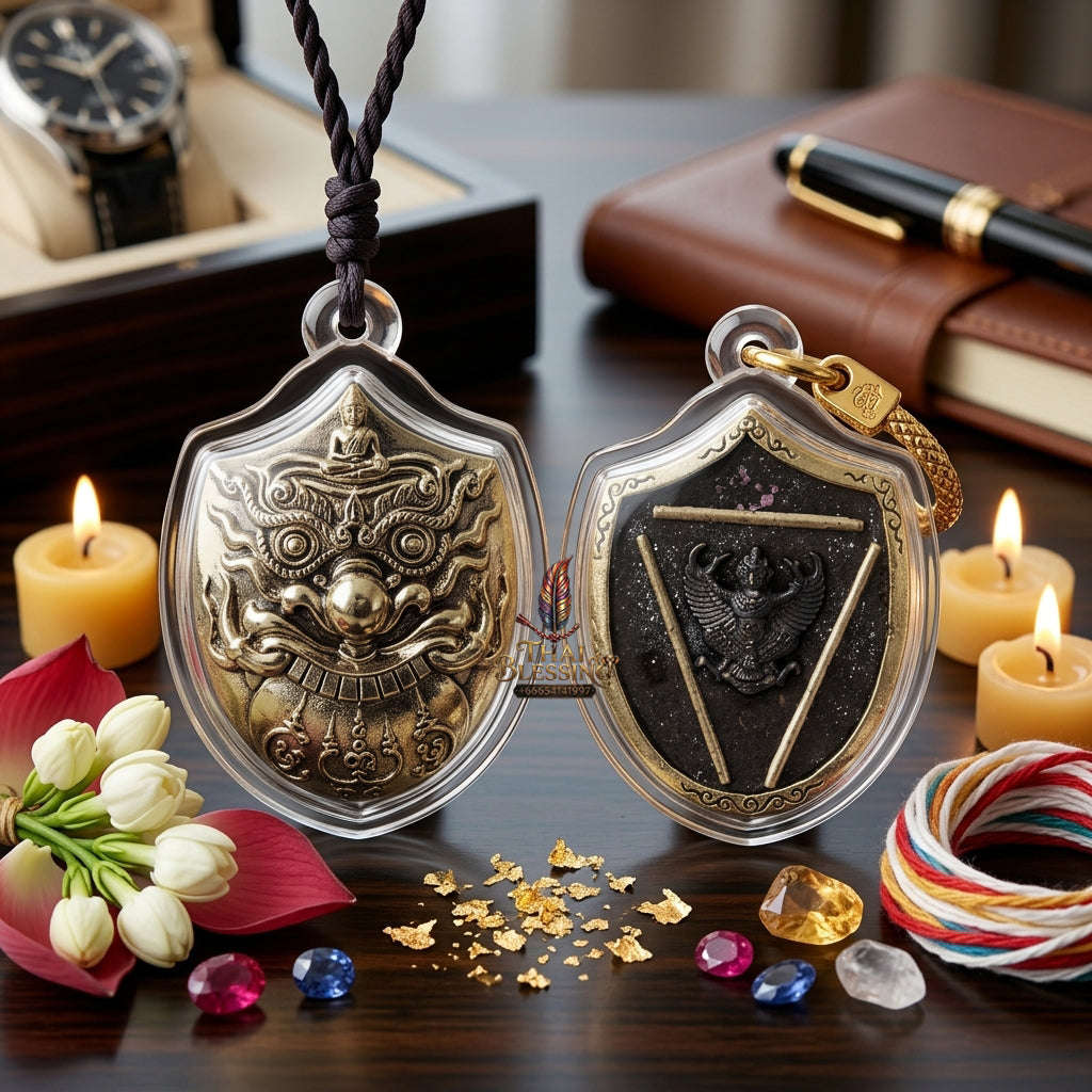 ✨ [Elite Wealth & Elevation] Sacred Phra Rahu "Destiny-Support" White-Gold (Thongkao) Talisman – Garuda-Blessed by Luang Pu Nen Kaew (2012 Rare Relic) Thai Blessing Co By RURUECHA