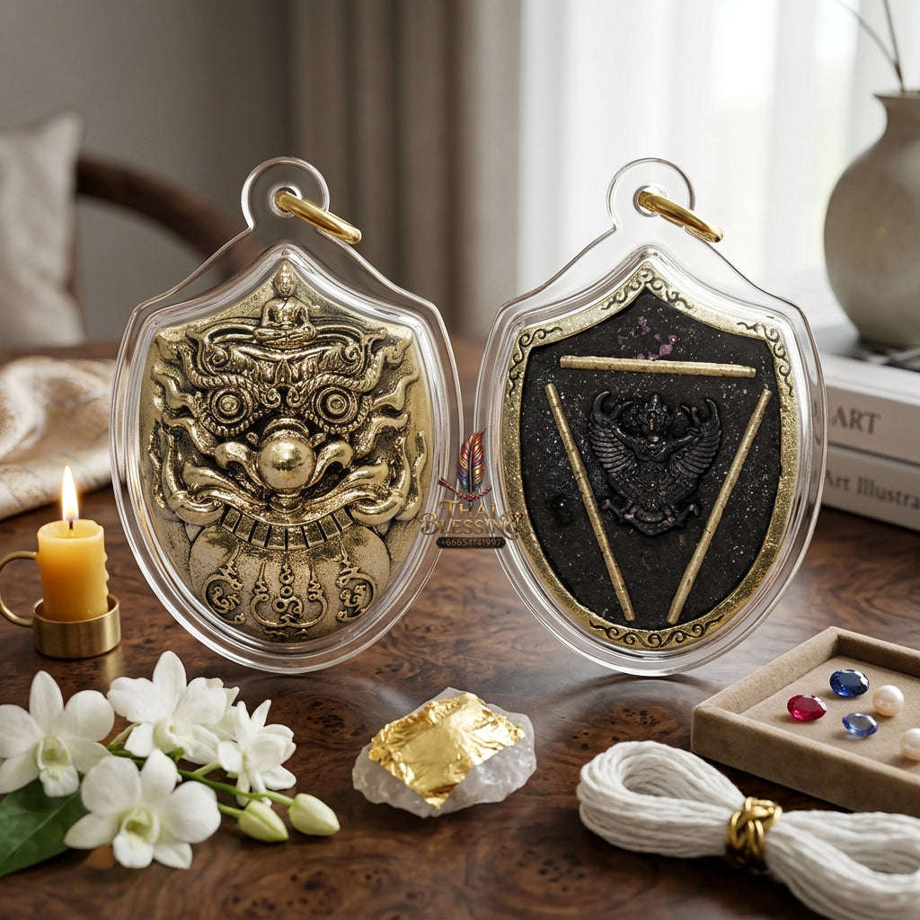 ✨ [Elite Wealth & Elevation] Sacred Phra Rahu "Destiny-Support" White-Gold (Thongkao) Talisman – Garuda-Blessed by Luang Pu Nen Kaew (2012 Rare Relic) Thai Blessing Co By RURUECHA