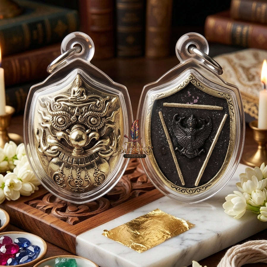 ✨ [Elite Wealth & Elevation] Sacred Phra Rahu "Destiny-Support" White-Gold (Thongkao) Talisman – Garuda-Blessed by Luang Pu Nen Kaew (2012 Rare Relic) Thai Blessing Co By RURUECHA