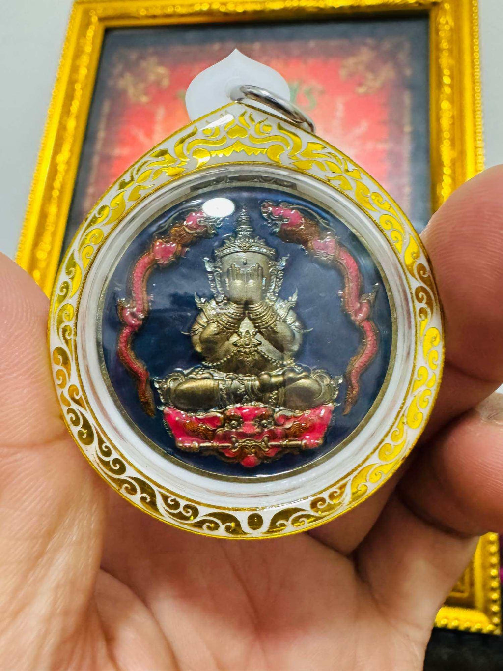 Embrace Ultimate Prosperity with Rare Blue Enamel Phra Pidta Mahasombun Coin – 100 Year Anniversary with Waterproof Laser Casing Default Title