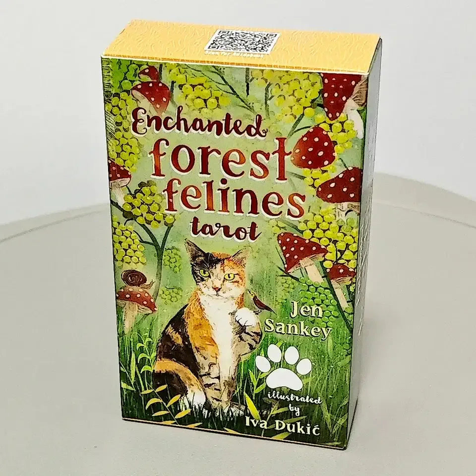 Enchanted Forest Felines Tarot Deck – 78 Cards | Rider Waite Style | Compact 10.3 x 6 cm | Magical Cat-Omancy Divination Deck