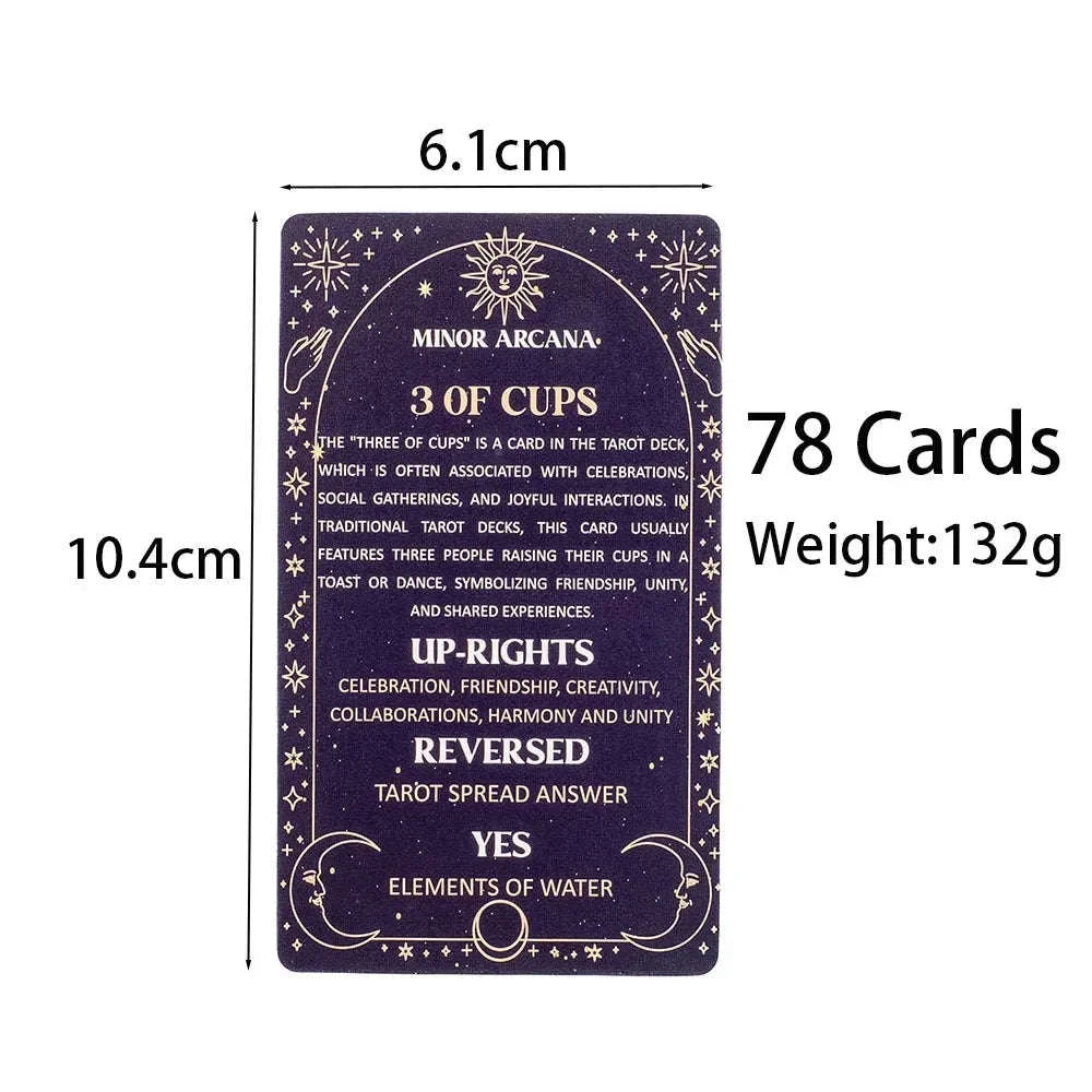 🌈 English Visions Tarot Deck – 78-Card Pocket-Sized Divination Deck for Intuitive Learning and Party Entertainment