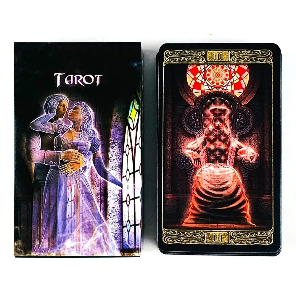 🔮English Visions Tarot Deck – 78 Cards Full Fate & Divination Edition, Ideal for Family Board Games and Tarot Readings