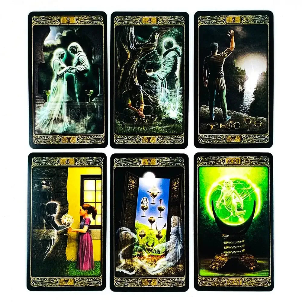🔮English Visions Tarot Deck – 78 Cards Full Fate & Divination Edition, Ideal for Family Board Games and Tarot Readings