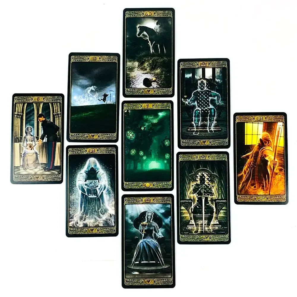 🔮English Visions Tarot Deck – 78 Cards Full Fate & Divination Edition, Ideal for Family Board Games and Tarot Readings