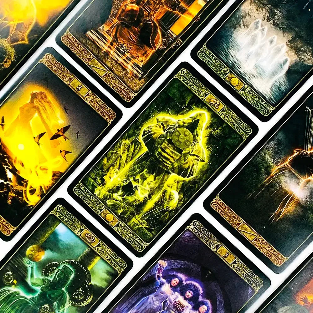 🔮English Visions Tarot Deck – 78 Cards Full Fate & Divination Edition, Ideal for Family Board Games and Tarot Readings