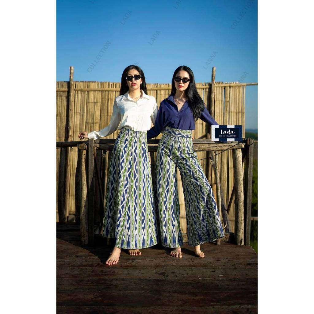Ethnic Mi Kan Print Skirt & Pants | 6-Gore Cut with Side Zip | 39” Length | Waist 26–32” for Elegant Office Wear