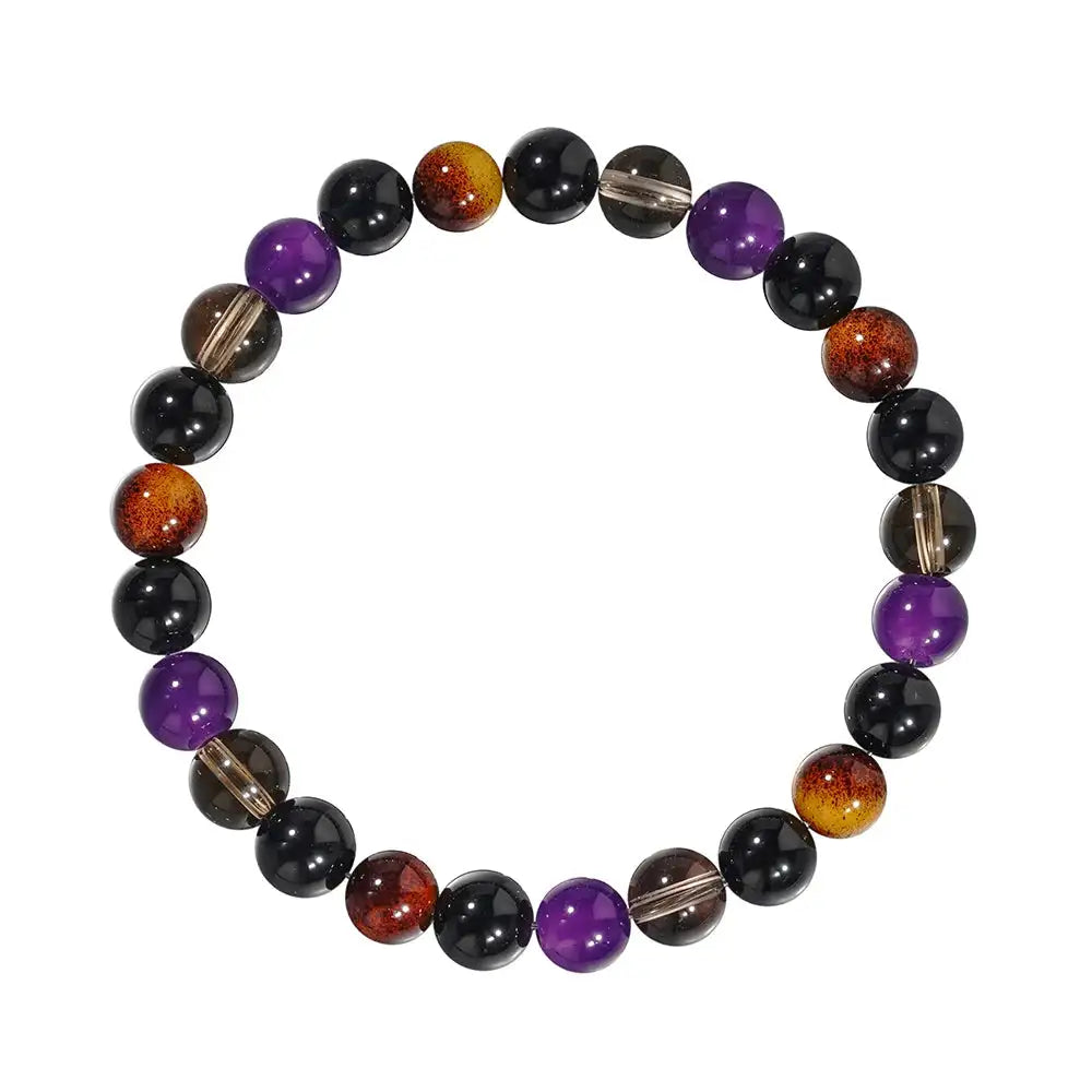 💜 Exquisite Natural Stone Tiger’s Eye & Purple Crystal Beaded Bracelets – Luxury Women’s Jewelry | Cadeau Femmes Pulseras