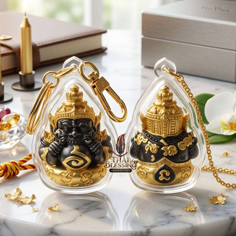🌑 Exquisite Rahu Amulet – Sacred Bronze with Black Rhodium Plating by Ajarn Subin Na Na Thong (2023 Edition) for Life Transformation, Protection, & Fortune Thai Blessing Co By RURUECHA