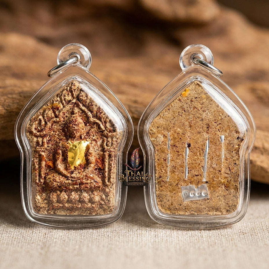 Extreme Charm Wealth Lucky Fortune Sacred Khun Phaen Pa Cha Da Herb Amulet Cased Luang Poo Mian Wat Chaniang Wanaram Buri Ram Thai Collectible Thai Blessing Co By RURUECHA