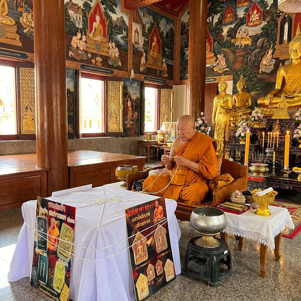 Extreme Charm Wealth Lucky Fortune Sacred Khun Phaen Pa Cha Da Herb Amulet Cased Luang Poo Mian Wat Chaniang Wanaram Buri Ram Thai Collectible Thai Blessing Co By RURUECHA